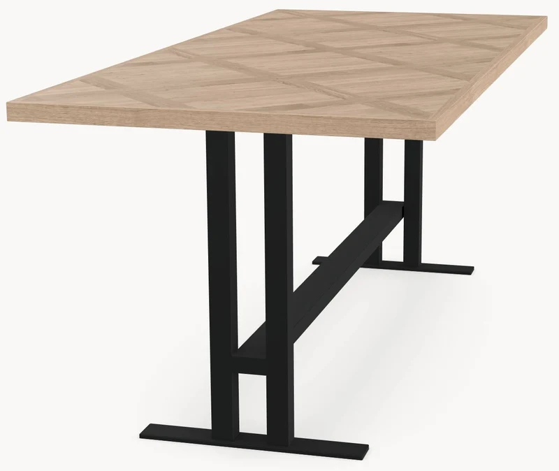 Versailles eiken visgraat eettafel - Recht - K onderstel