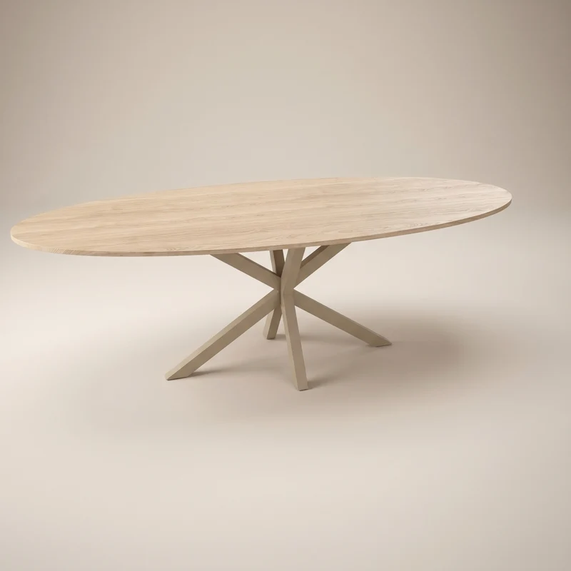 Eiken eettafel - Ovaal - Matrix onderstel