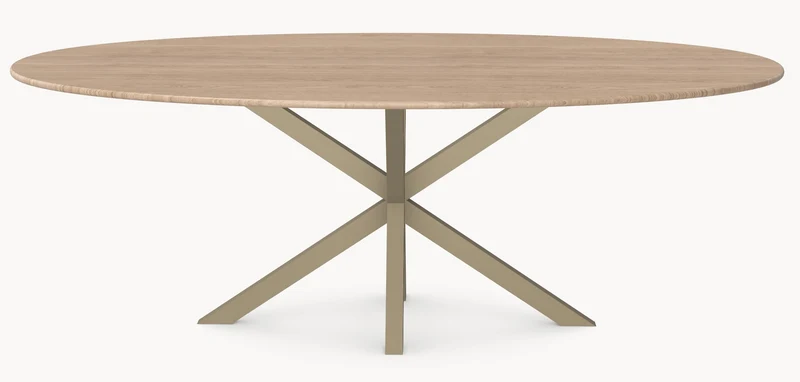 Eiken eettafel - Ovaal - Matrix onderstel