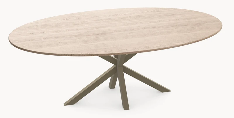 Eiken eettafel - Ovaal - Matrix onderstel