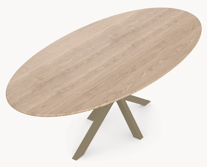 Eiken eettafel - Ovaal - Matrix onderstel