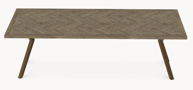 Eiken visgraat eettafel Lava Light- Recht - AX onderstel