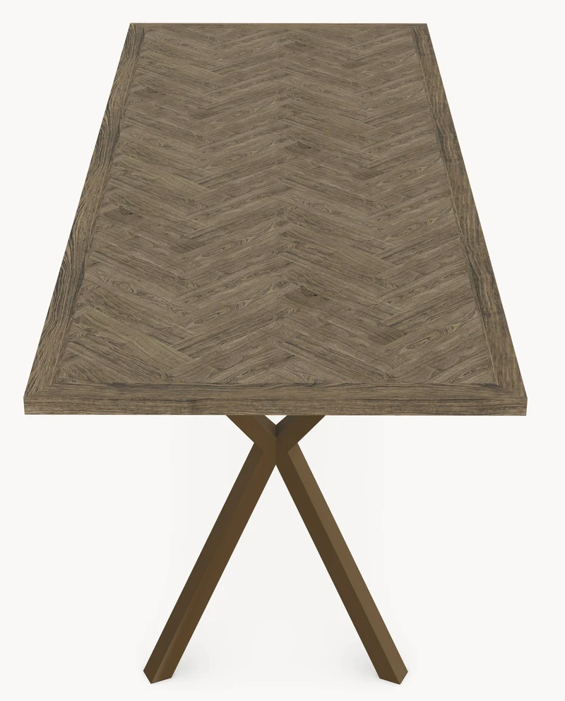 Eiken visgraat eettafel Lava Light- Recht - AX onderstel