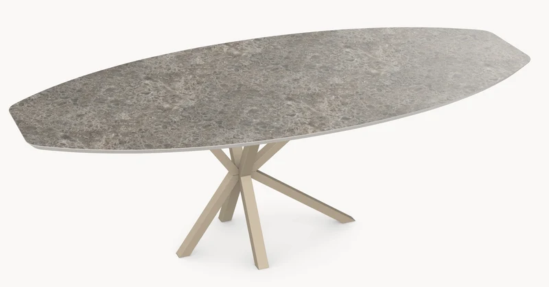 HPL eetafel Sienna Gray Marble- Half Ovaal - Comet