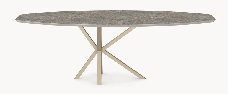 HPL eetafel Sienna Gray Marble- Half Ovaal - Comet