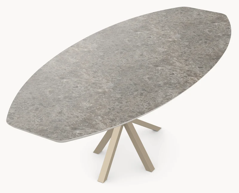 HPL eetafel Sienna Gray Marble- Half Ovaal - Comet