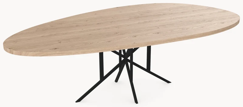 Eiken organische eetafel - Kiezel A - Matrix Thin