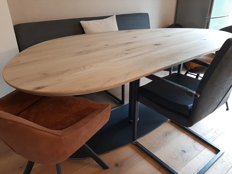 Eiken organische eetafel - Kiezel A - Matrix Thin