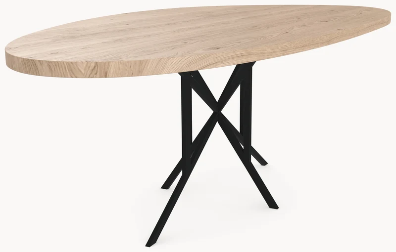Eiken organische eetafel - Kiezel A - Matrix Thin