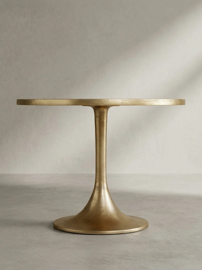 Couchtisch Klein Gold Metall Rund 60x60x46,5 cm Modern