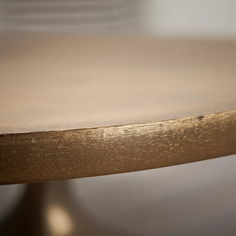 Couchtisch Klein Gold Metall Rund 60x60x46,5 cm Modern