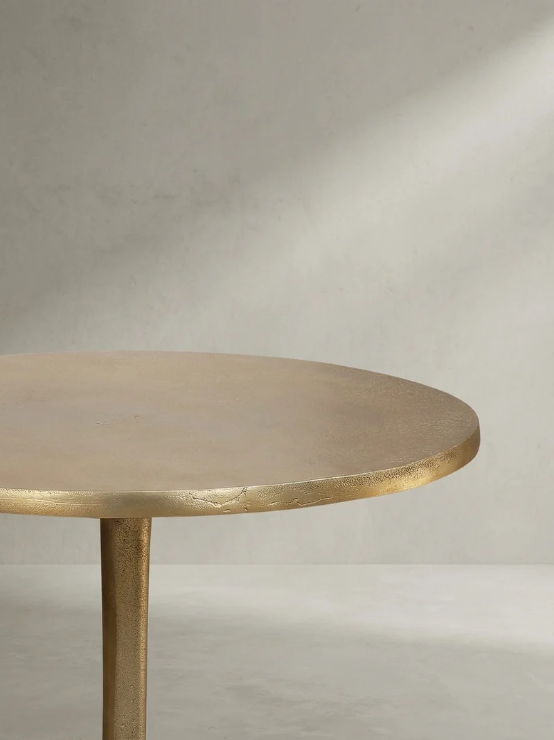 Couchtisch Klein Gold Metall Rund 60x60x46,5 cm Modern