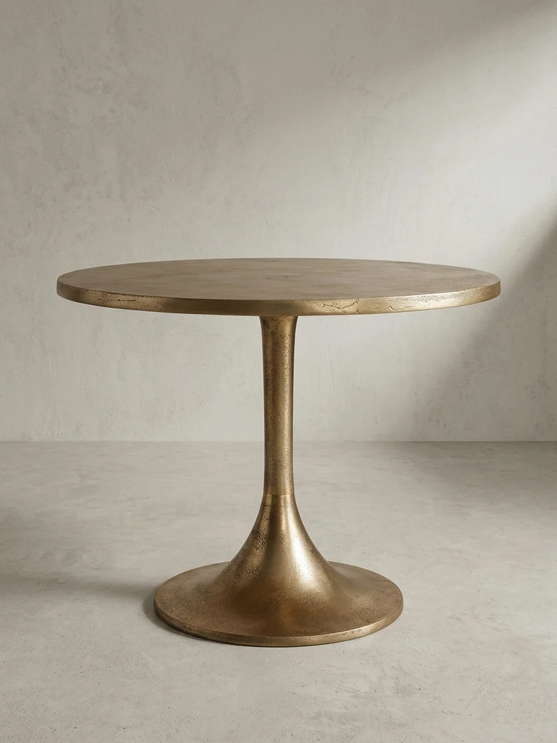 Couchtisch Klein Gold Metall Rund 60x60x46,5 cm Modern