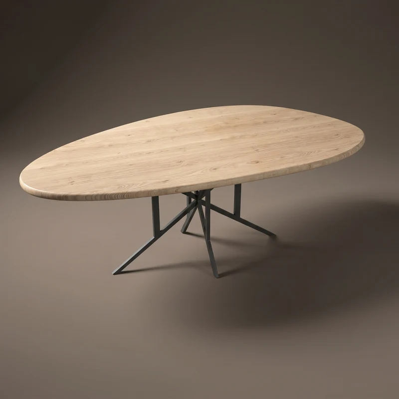 Eiken organische eetafel - Kiezel A - Matrix Thin