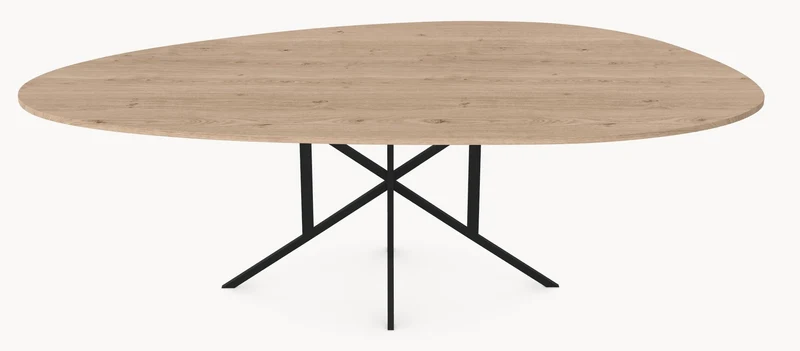 Eiken organische eetafel - Kiezel A - Matrix Thin