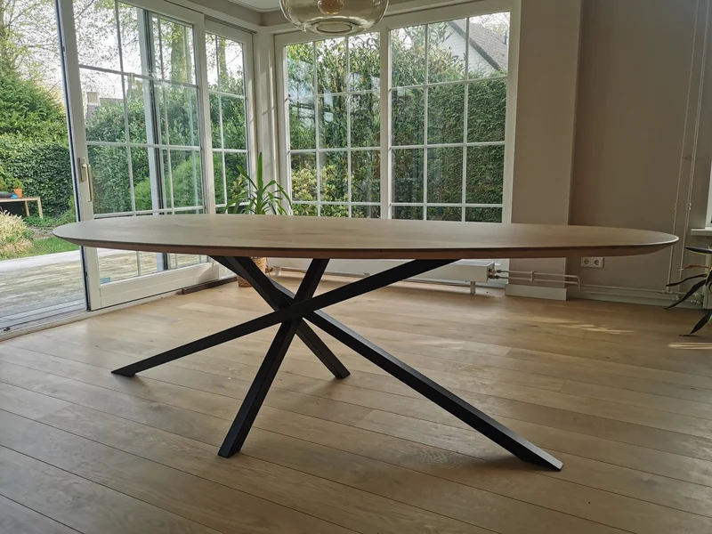 Eiken organische eetafel - Kiezel A - Matrix Thin
