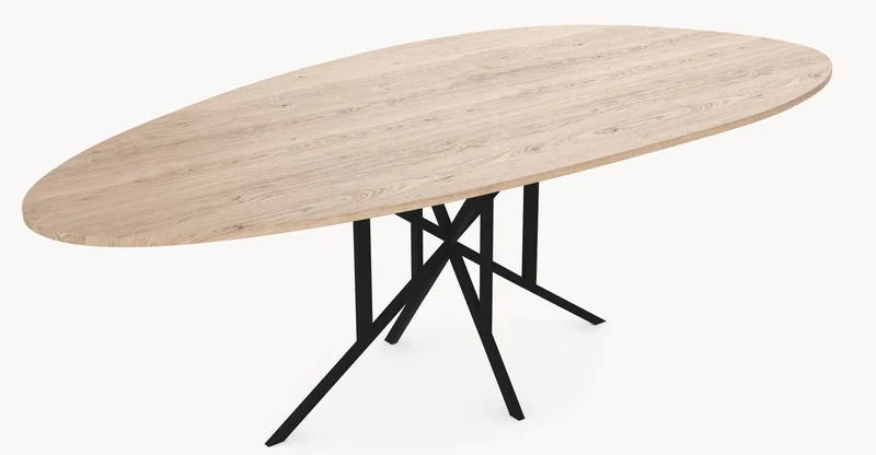 Eiken organische eetafel - Kiezel A - Matrix Thin