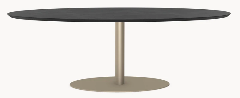 Melamine eettafel Dark Concrete - Ovaal - Sol onderstel
