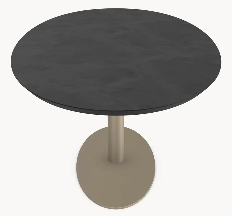 Melamine eettafel Dark Concrete - Ovaal - Sol onderstel