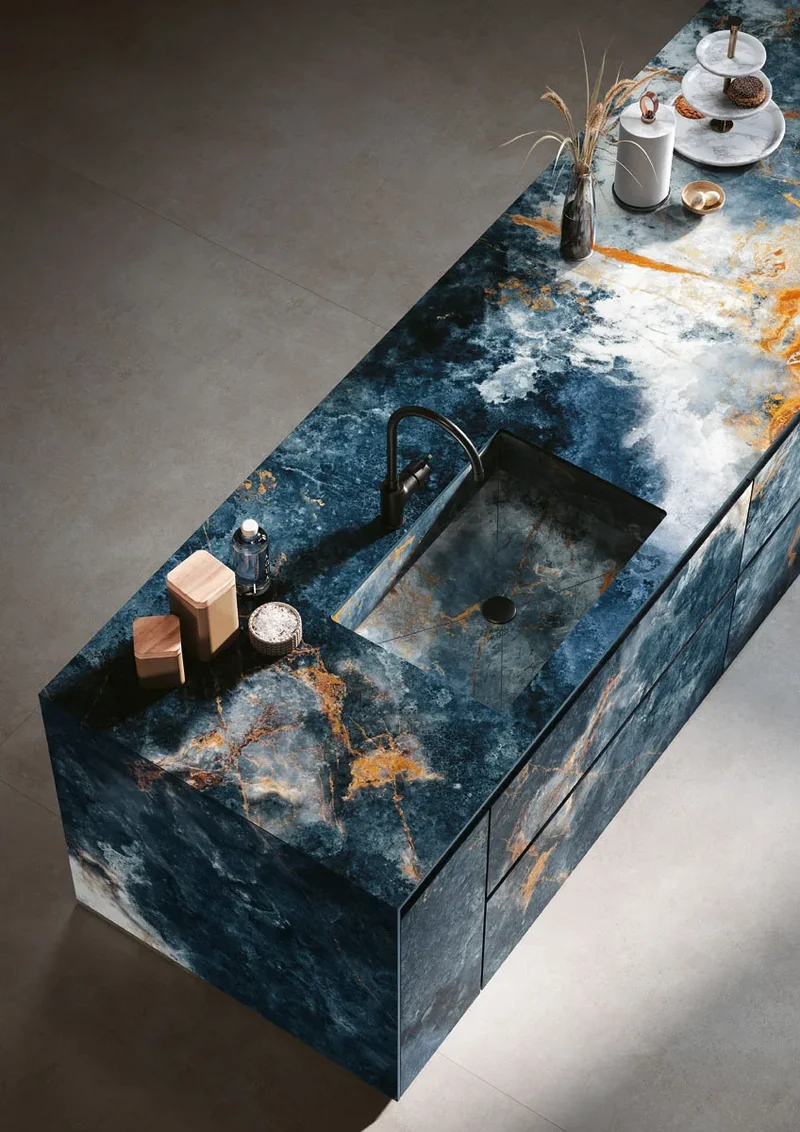 Keramische eettafel Ocean Blue - Recht - Matrix