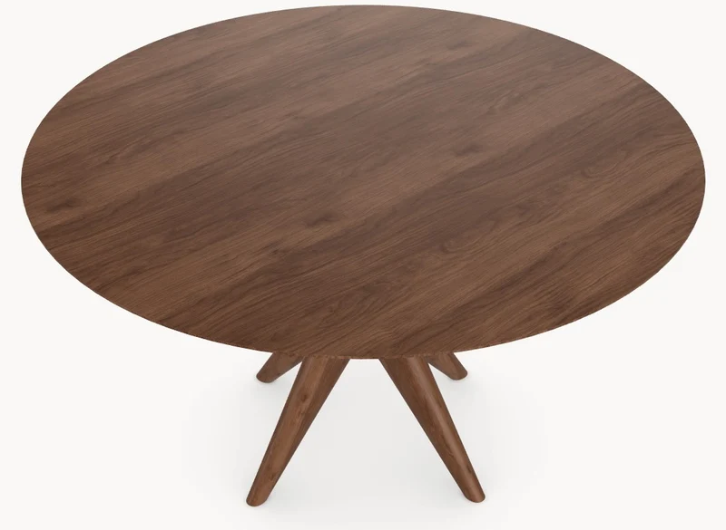 Walnoot houten eettafel - Rond - Nica walnoot