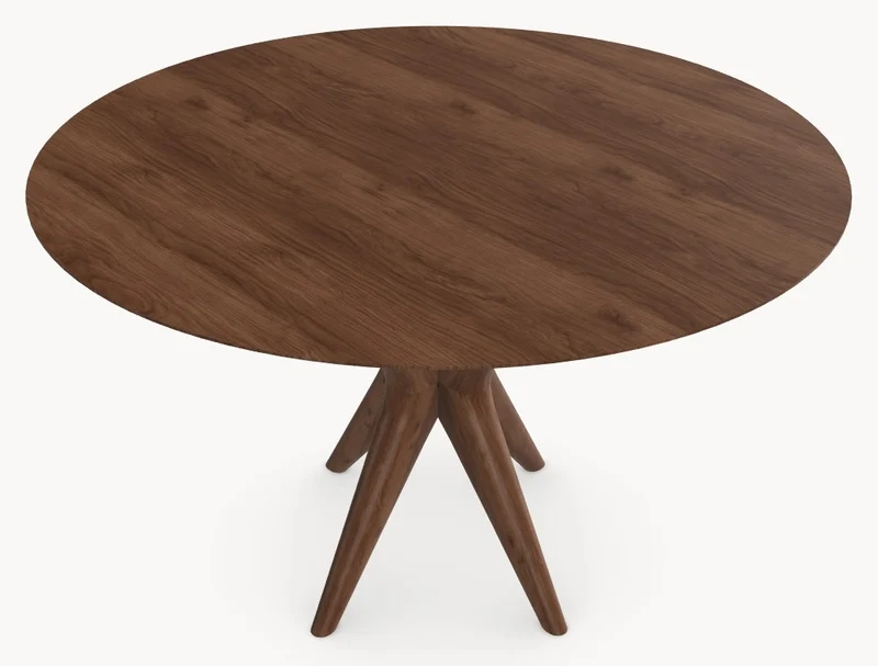Walnoot houten eettafel - Rond - Nica walnoot