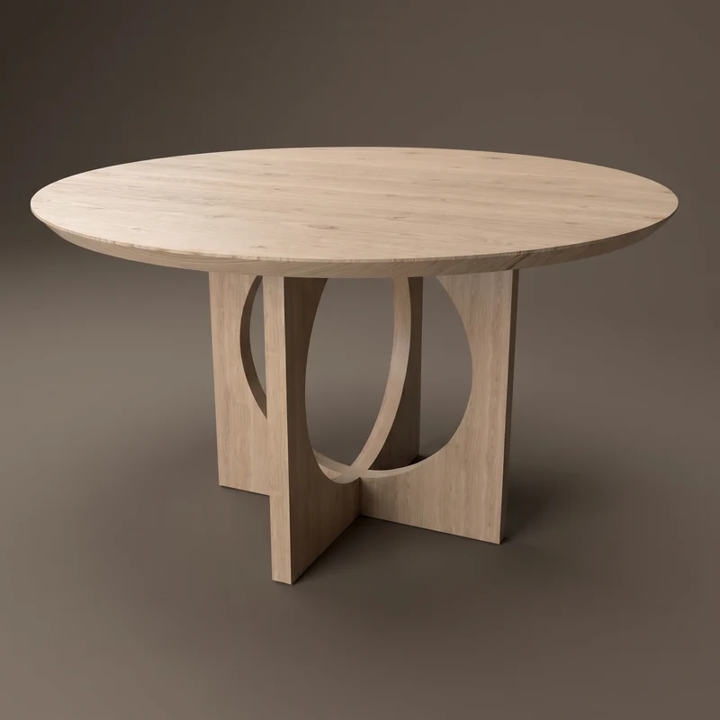 Eiken eettafel - Rond - Flux eiken - Japandi
