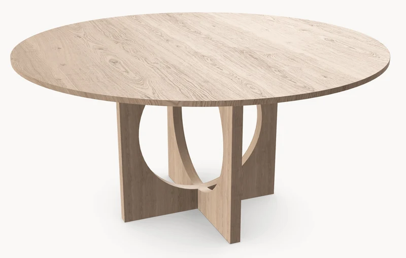 Eiken eettafel - Rond - Flux eiken - Japandi