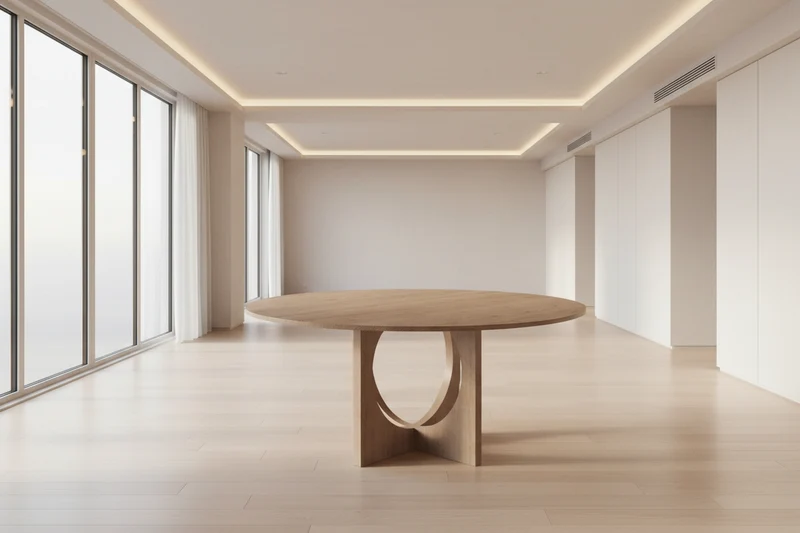 Eiken eettafel - Rond - Flux eiken - Japandi