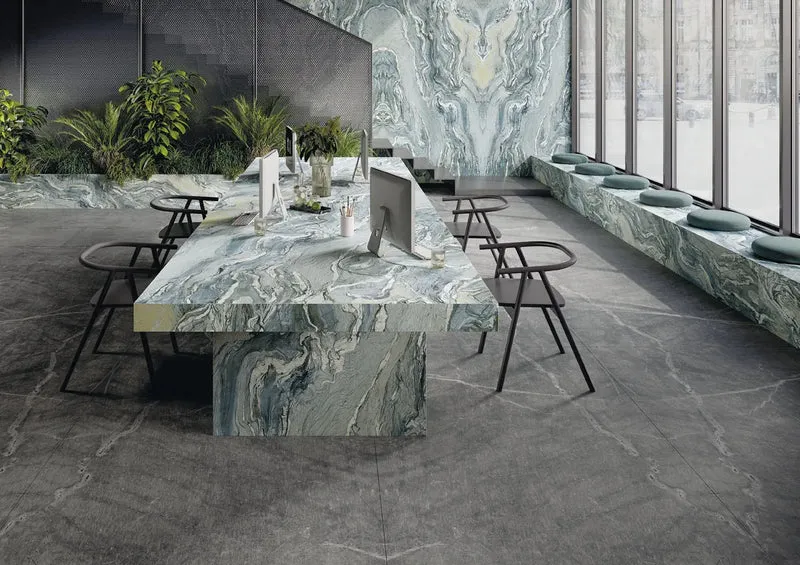 Keramische eettafel Iconic Cipollino- Rond Organisch - Tullip eiken - Japandi