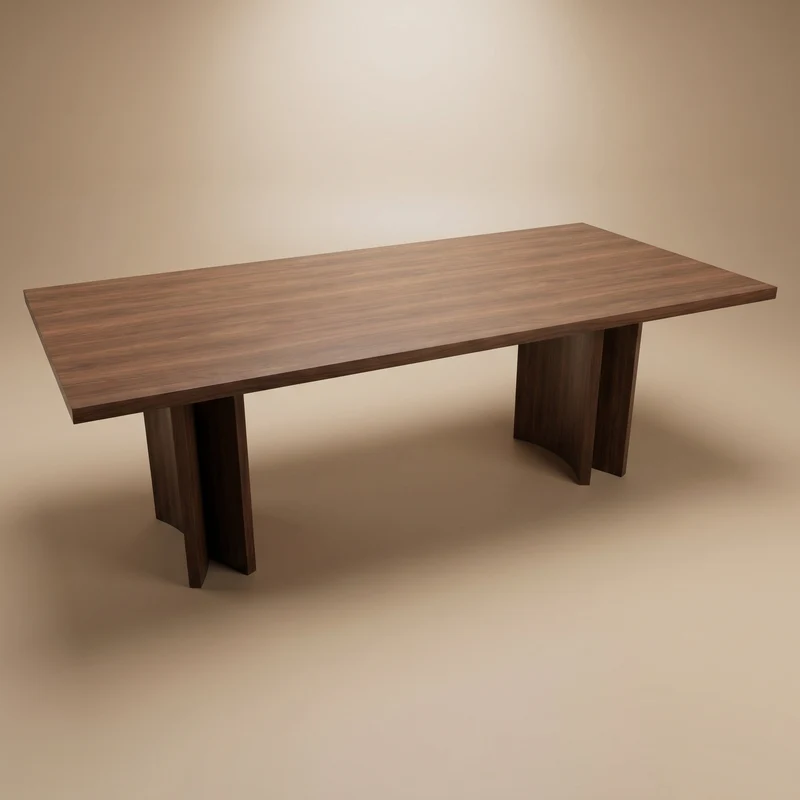 Walnoot eettafel - Recht - Double Moon Walnoot- Japandi