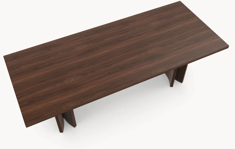Walnoot eettafel - Recht - Double Moon Walnoot- Japandi