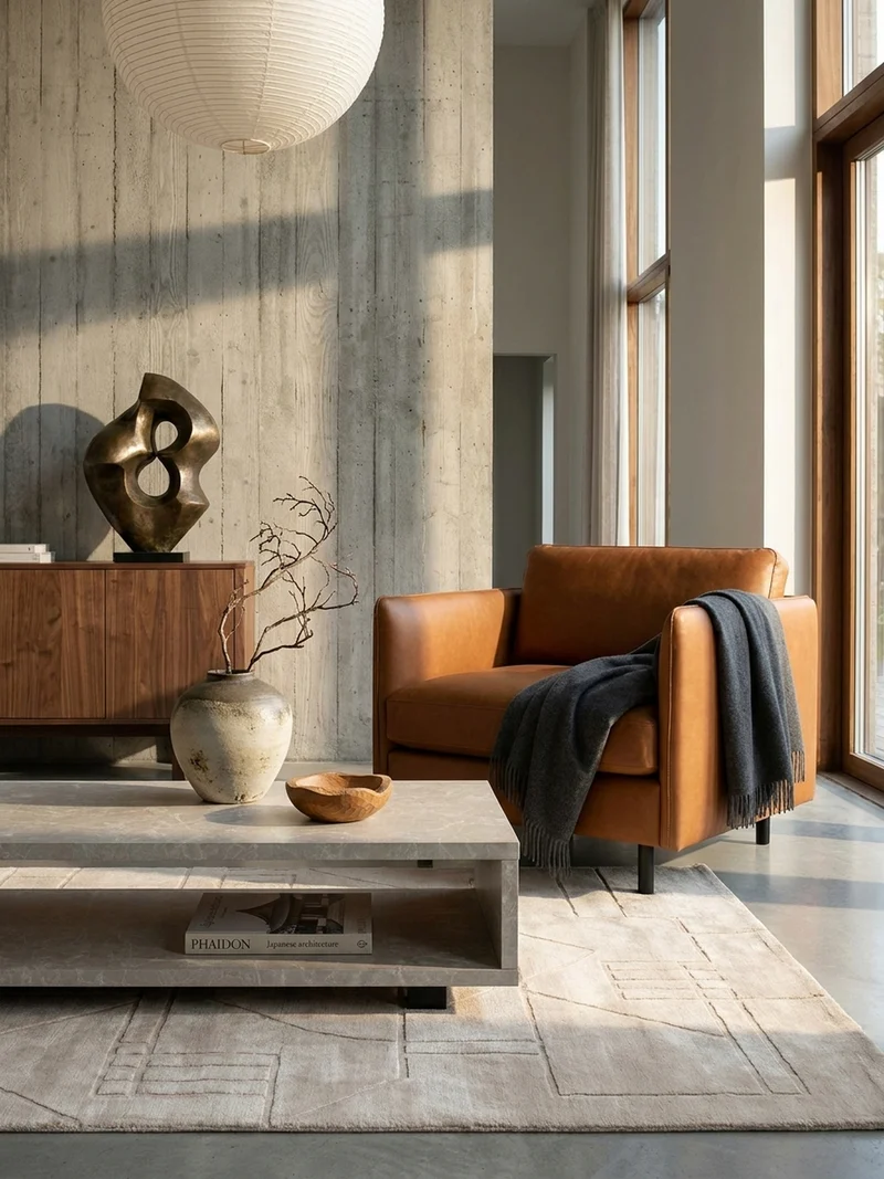 Couchtisch in Stein-Optik Modern mit Stauraum Rechteckig Schlicht