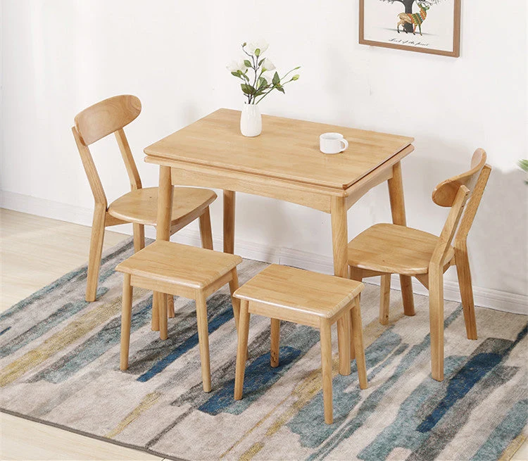 Platzsparendes Design, faltbarer und erweiterbarer Massivholztisch