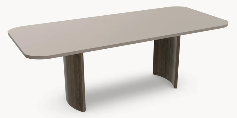Fenix eettafel Beige Arizona- Recht afgerond - Half moon eiken - Japandi