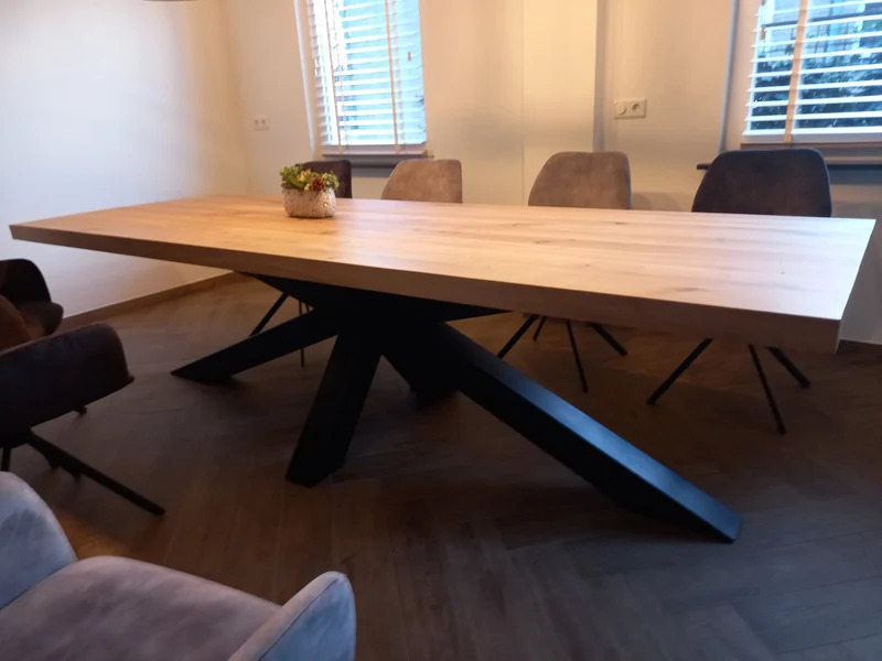 Fenix eettafel Beige Arizona- Recht afgerond - Half moon eiken - Japandi