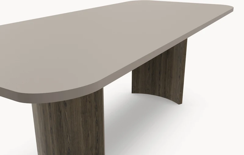 Fenix eettafel Beige Arizona- Recht afgerond - Half moon eiken - Japandi