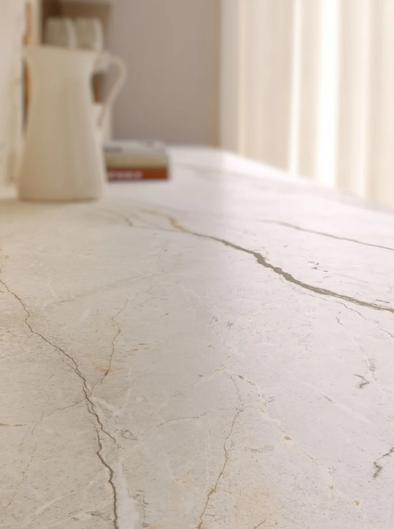 Keramische eettafel Silver Root White- Plat Ovaal - 2 Half cones eiken - Japandi