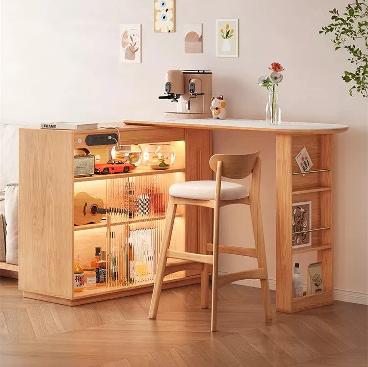360 Grad drehbarer Bartisch mit doppelseitigem Aufbewahrungsschrank