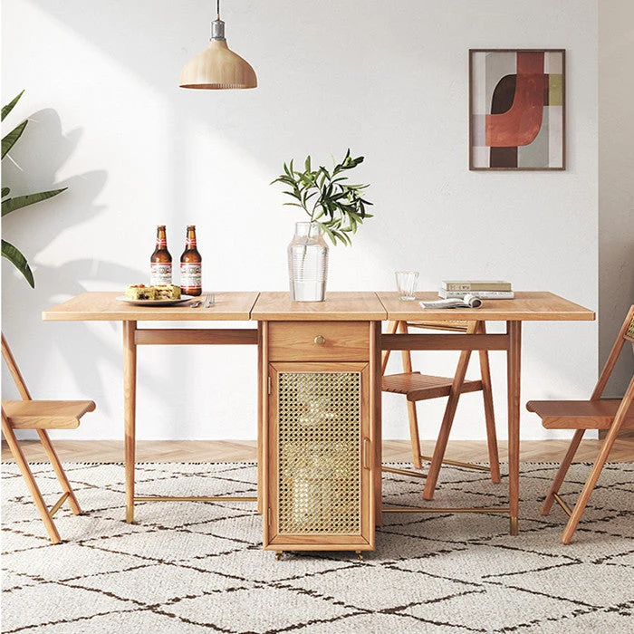 Double Drop Leaf Esstisch mit 4 klappbaren Stühlen