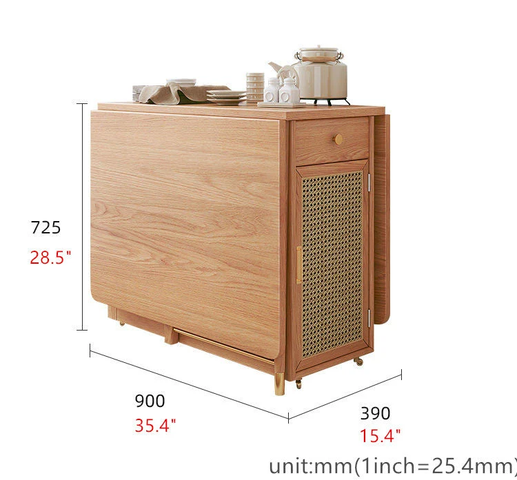 Double Drop Leaf Esstisch mit 4 klappbaren Stühlen