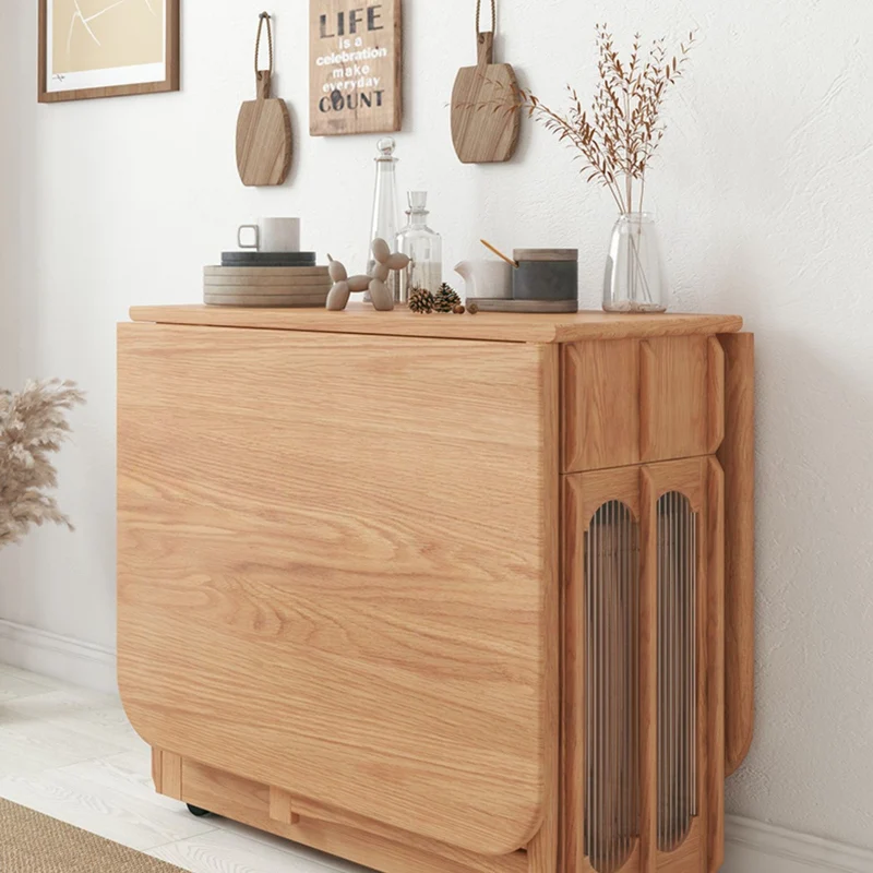 Double Drop Leaf Esstisch mit Pegboard Hutch Cabinet