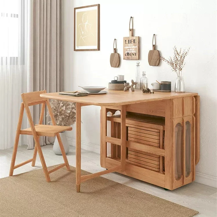 Double Drop Leaf Esstisch mit Pegboard Hutch Cabinet