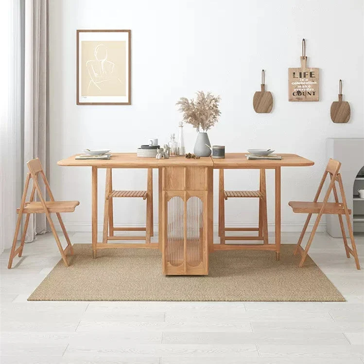 Double Drop Leaf Esstisch mit Pegboard Hutch Cabinet