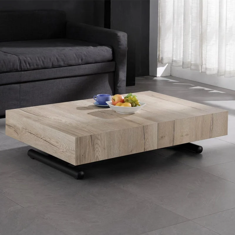 Verwandelbarer 2-in-1-Ess- und Couchtisch mit Auf- und Ab-Mechanismus