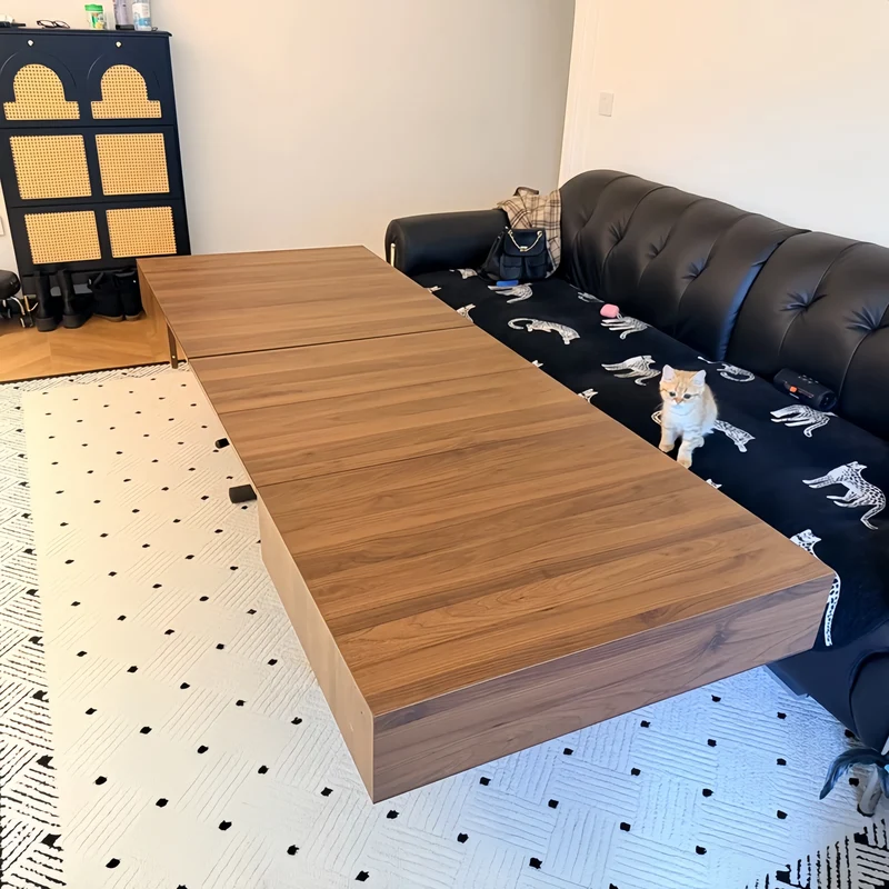 Verwandelbarer 2-in-1-Ess- und Couchtisch mit Auf- und Ab-Mechanismus