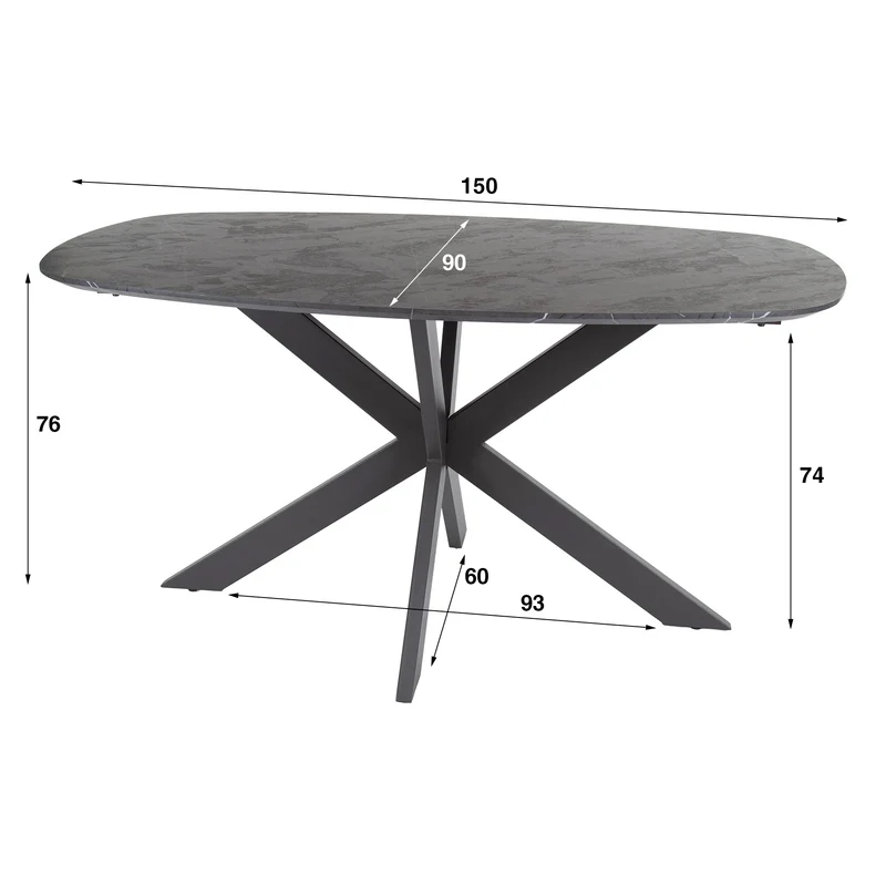 Eettafel Onyx Cross 150