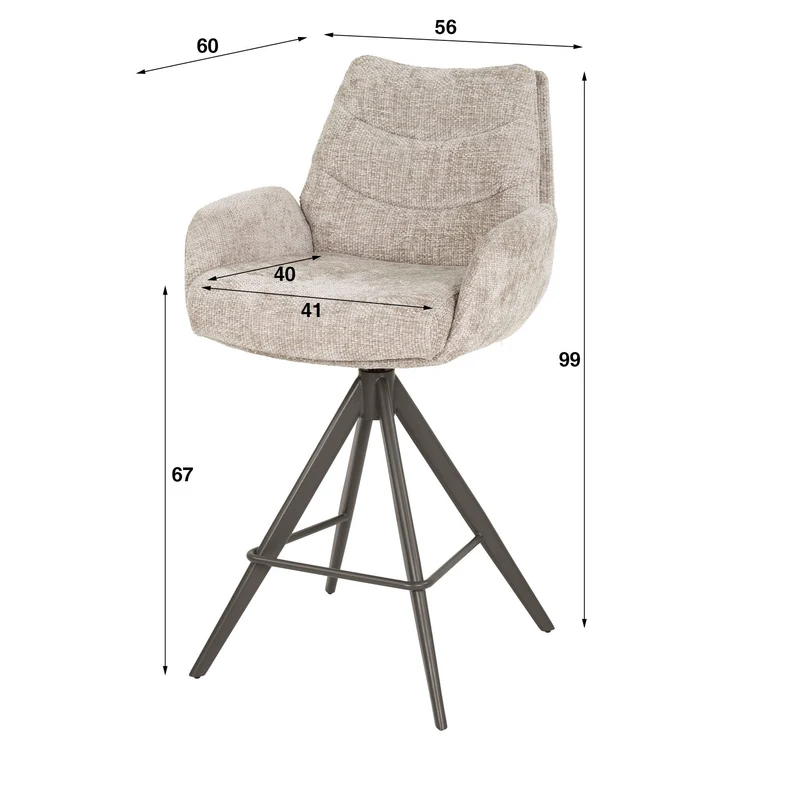 Barstoel Lounge draaibaar VPE2 (2 stuks)