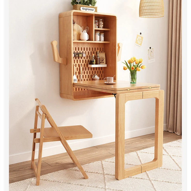 An der Wand befestigter umwandelbarer Tisch mit Peg Board