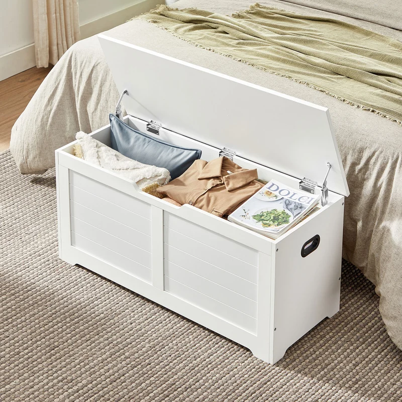 Aufbewahrungsbank mit Deckel – Schuhbank – Sitzbank mit hoher Tragkraft – Für Flur, Schlafzimmer oder Wohnzimmer